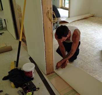 cutting kitchen flooring